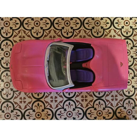 Barbie Pink Corvette Convertible Car by Mattel no RC No Remote used as shown - Picture 1 of 5
